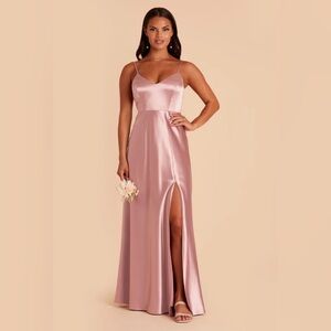 Birdy Grey Satin Pink Bridesmaid Dress